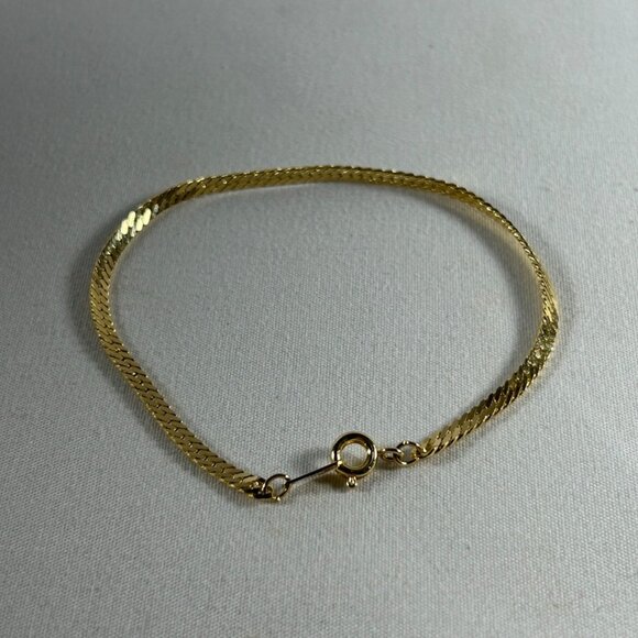 BEAUTIFUL GOLD TONE, SIZE 7 CUBAN LINK BRACELET - Picture 2 of 5